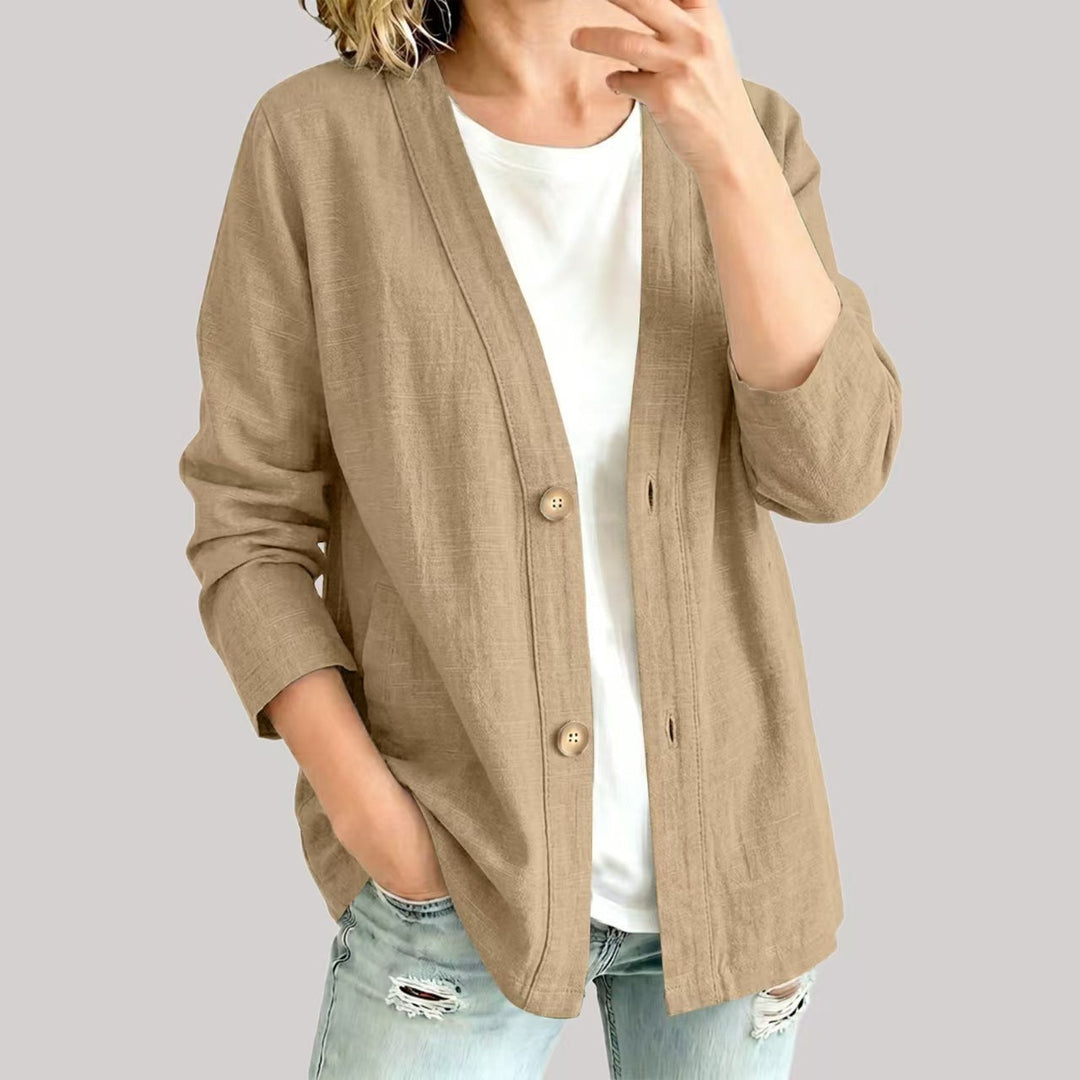Bestseller🏆🧥 Breathable V-Neck Cardigan – Timeless Silhouette &amp; All-Day Comfort for Every Look