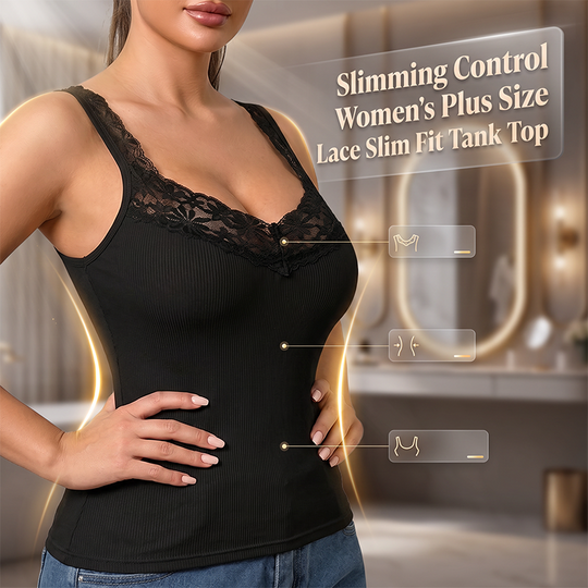 👚Seasonal Style - Lace Trim Slim Fit Tank Top – Flattering Curves &amp; Multi‑Occasion Wear as Base Layer or Standalone Top