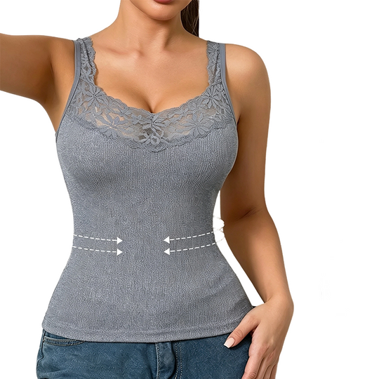 👚Seasonal Style - Lace Trim Slim Fit Tank Top – Flattering Curves &amp; Multi‑Occasion Wear as Base Layer or Standalone Top