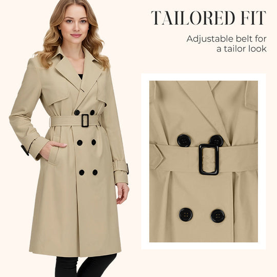 🍂 Women’s Double-Breasted Trench Coat – Timeless Elegance &amp; Effortless Autumn Style