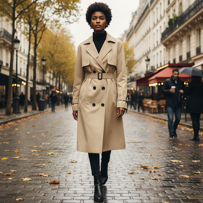 🍂 Women’s Double-Breasted Trench Coat – Timeless Elegance &amp; Effortless Autumn Style