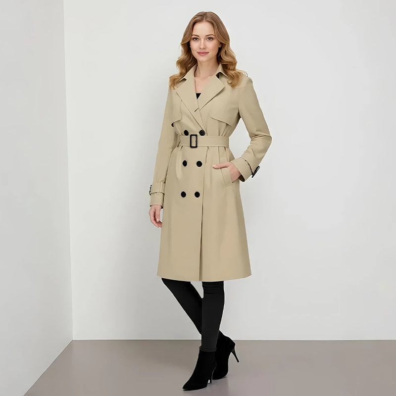 🍂 Women’s Double-Breasted Trench Coat – Timeless Elegance &amp; Effortless Autumn Style