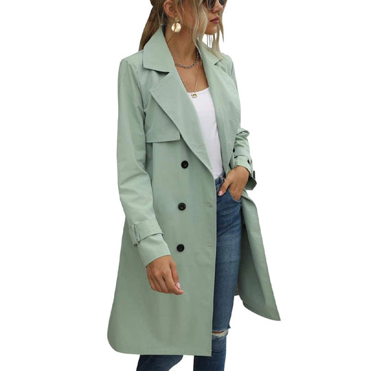 🍂 Women’s Double-Breasted Trench Coat – Timeless Elegance &amp; Effortless Autumn Style