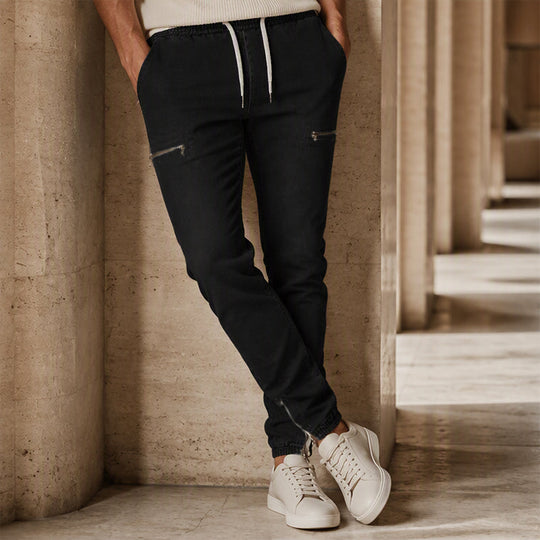 👖✨Bestseller - Slim-Fit Denim Joggers with Stretch Waist – Easy Pull-On Style &amp; Clean Tapered Look for Everyday Wear