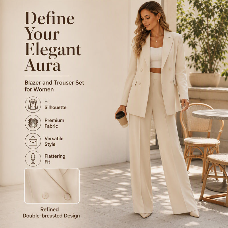 ✨ Women’s Elegant Blazer &amp; Trousers Set – Polished Style &amp; Effortless Sophistication