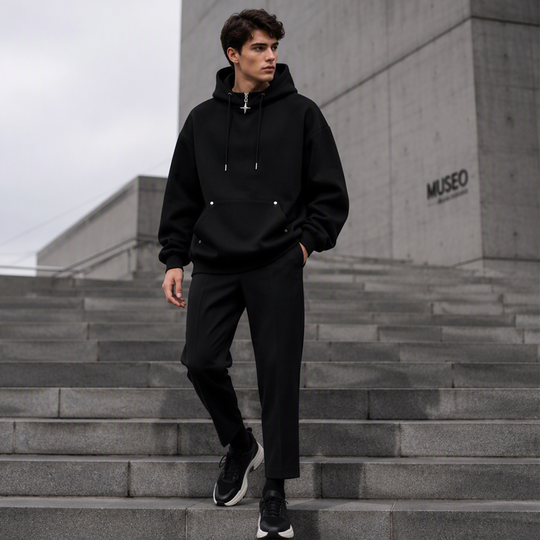 🍂 Men’s High-Collar Loose-Fit Hoodie – Cosy Comfort &amp; Effortless Autumn Style