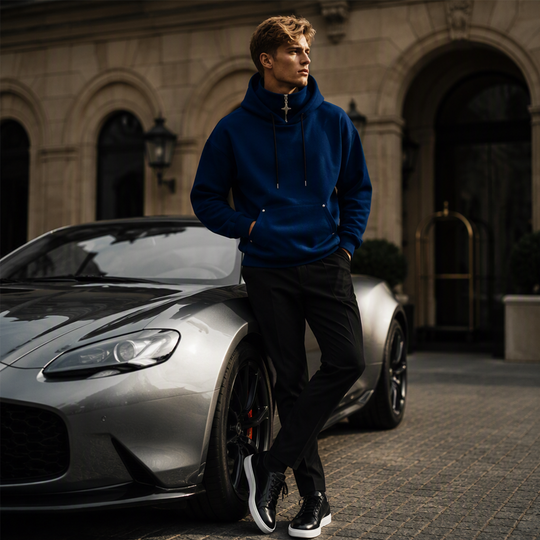 🍂 Men’s High-Collar Loose-Fit Hoodie – Cosy Comfort &amp; Effortless Autumn Style