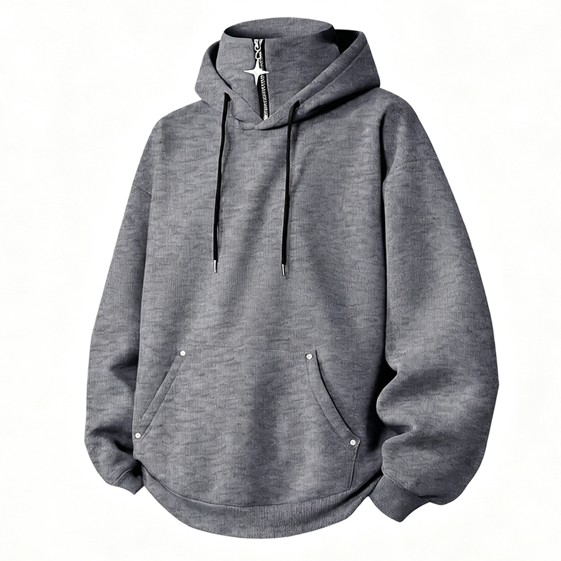 🍂 Men’s High-Collar Loose-Fit Hoodie – Cosy Comfort &amp; Effortless Autumn Style