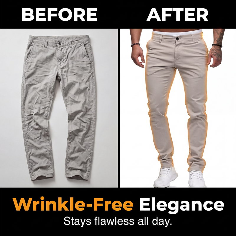 ✨ Men’s Modern Slim-Stretch Trousers – Sleek Fit &amp; All-Day Comfort