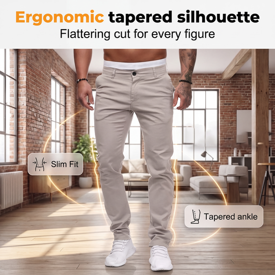 ✨ Men’s Modern Slim-Stretch Trousers – Sleek Fit &amp; All-Day Comfort