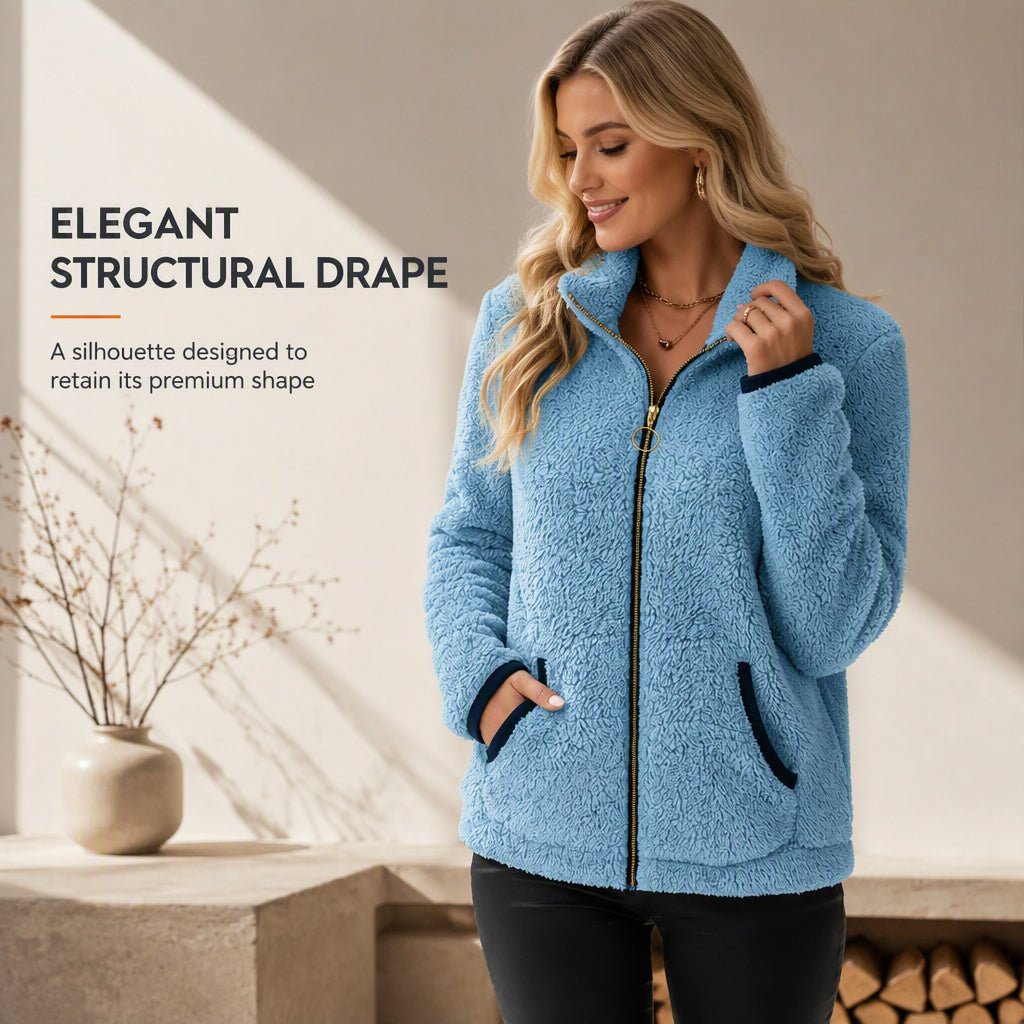 Trending Now⭐🧥 Soft Plush Zip-Up Cardigan – Cozy Full-Zip Layer for Effortless Cool-Weather Style