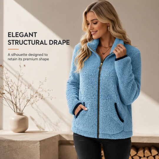 Trending Now⭐🧥 Soft Plush Zip-Up Cardigan – Cozy Full-Zip Layer for Effortless Cool-Weather Style