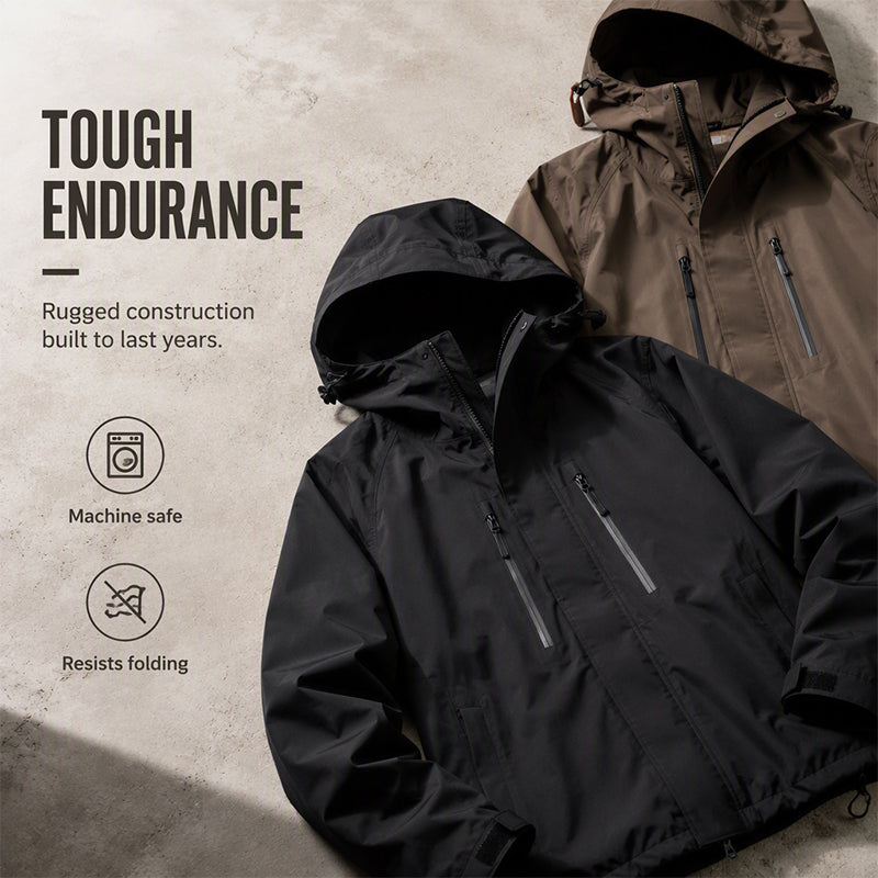 Windproof Hooded Cargo Jacket Waterproof Outdoor Streetwear Coat