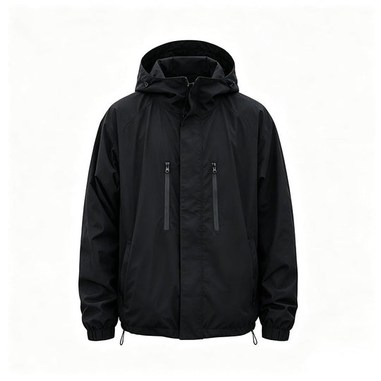 Windproof Hooded Cargo Jacket Waterproof Outdoor Streetwear Coat
