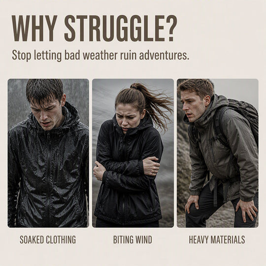 Windproof Hooded Cargo Jacket Waterproof Outdoor Streetwear Coat