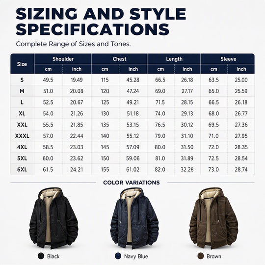 Men’s Winter Fleece Lined Zip Up Hoodie Jacket