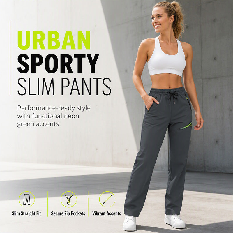💫 Everyday Function | Women's Contrast-Zip Pocket Athletic Trousers