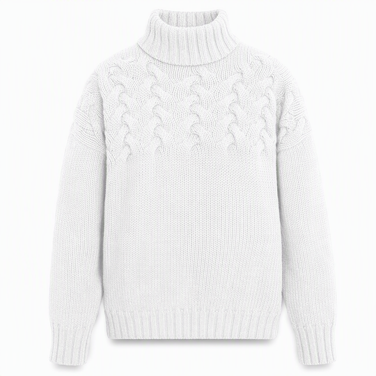 🧶 Cozy Cable-Knit Style | Turtleneck Pullover Sweater