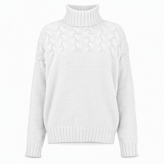 🧶 Cozy Cable-Knit Style | Turtleneck Pullover Sweater