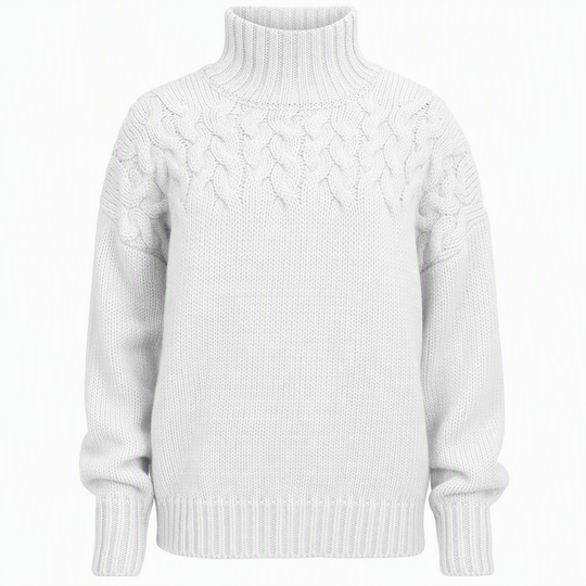 🧶 Cozy Cable-Knit Style | Turtleneck Pullover Sweater