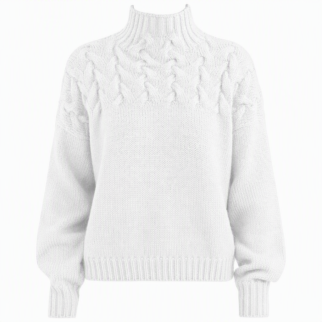 🧶 Cozy Cable-Knit Style | Turtleneck Pullover Sweater