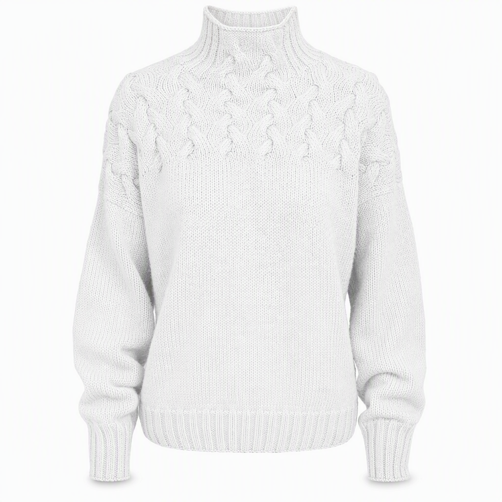 🧶 Cozy Cable-Knit Style | Turtleneck Pullover Sweater