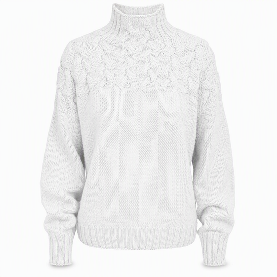 🧶 Cozy Cable-Knit Style | Turtleneck Pullover Sweater