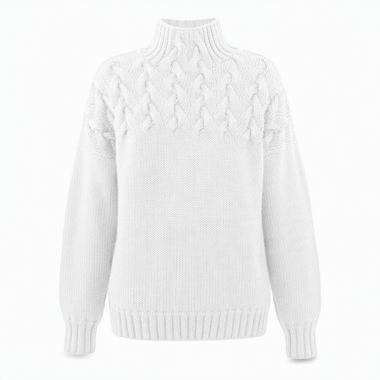 🧶 Cozy Cable-Knit Style | Turtleneck Pullover Sweater