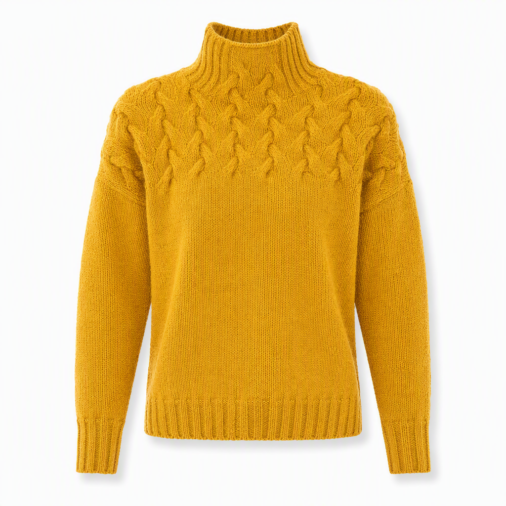 🧶 Cozy Cable-Knit Style | Turtleneck Pullover Sweater