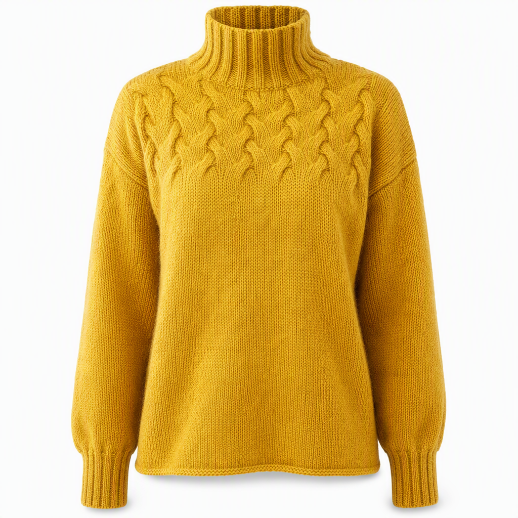 🧶 Cozy Cable-Knit Style | Turtleneck Pullover Sweater