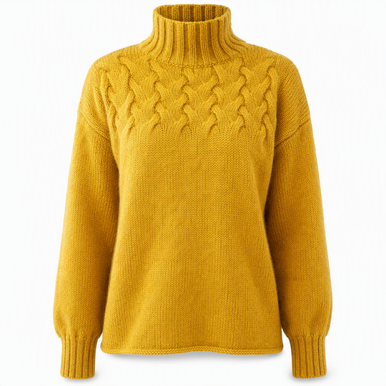 🧶 Cozy Cable-Knit Style | Turtleneck Pullover Sweater