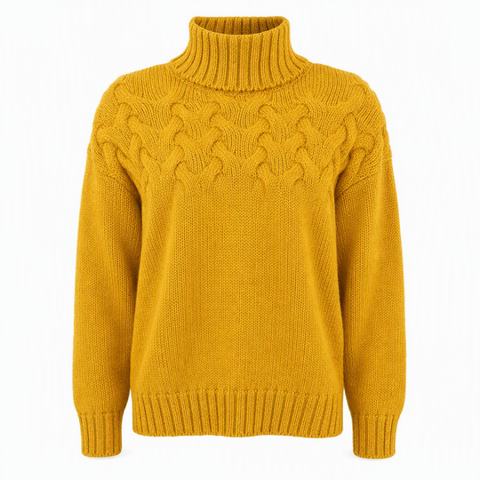 🧶 Cozy Cable-Knit Style | Turtleneck Pullover Sweater