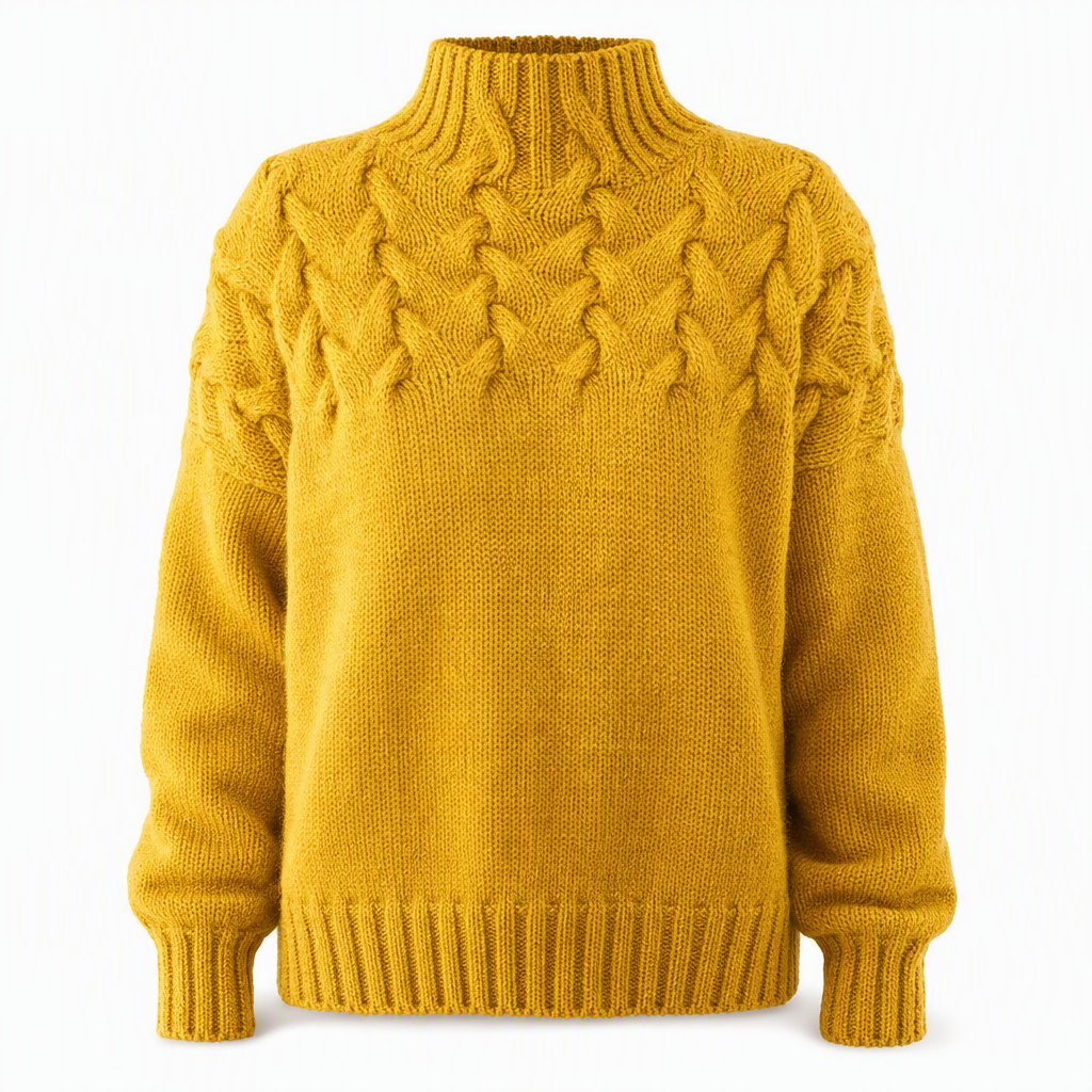 🧶 Cozy Cable-Knit Style | Turtleneck Pullover Sweater
