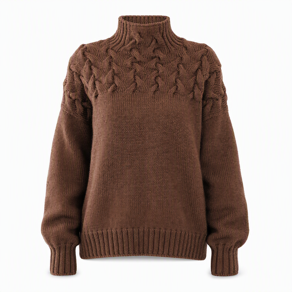 🧶 Cozy Cable-Knit Style | Turtleneck Pullover Sweater