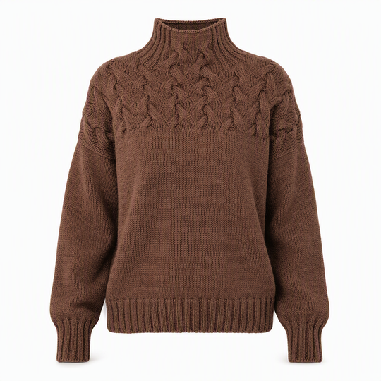 🧶 Cozy Cable-Knit Style | Turtleneck Pullover Sweater