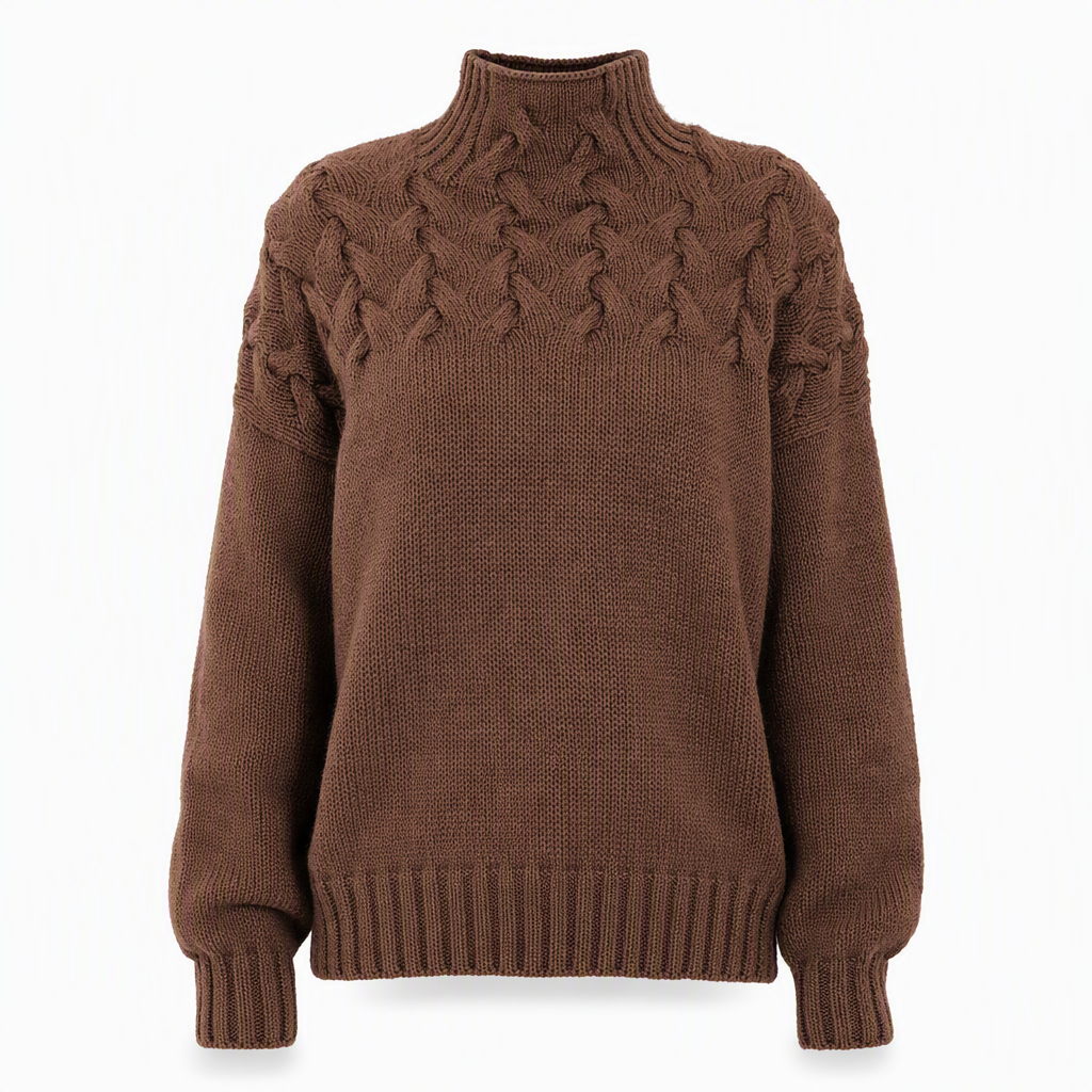 🧶 Cozy Cable-Knit Style | Turtleneck Pullover Sweater