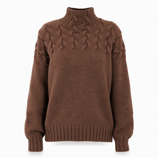 🧶 Cozy Cable-Knit Style | Turtleneck Pullover Sweater