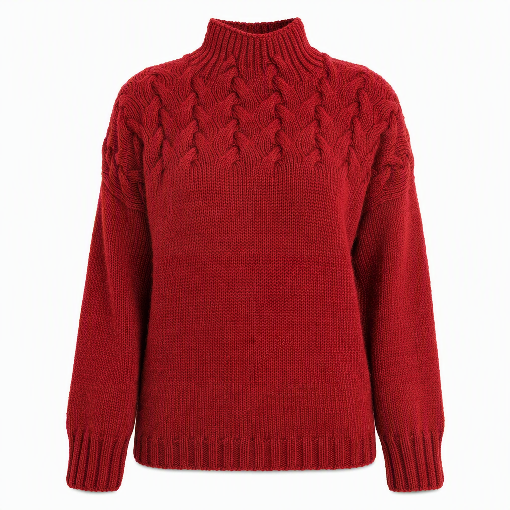 🧶 Cozy Cable-Knit Style | Turtleneck Pullover Sweater
