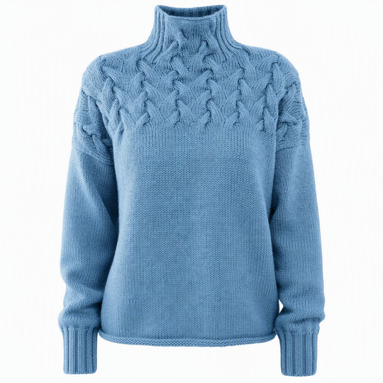 🧶 Cozy Cable-Knit Style | Turtleneck Pullover Sweater