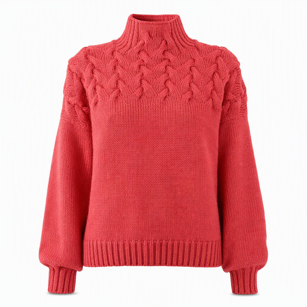 🧶 Cozy Cable-Knit Style | Turtleneck Pullover Sweater