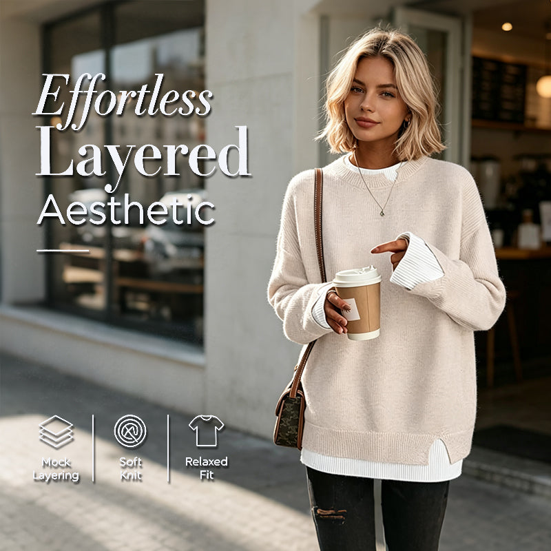 Women’s Mock Two Piece Knit Sweater