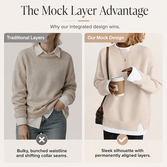 Women’s Mock Two Piece Knit Sweater