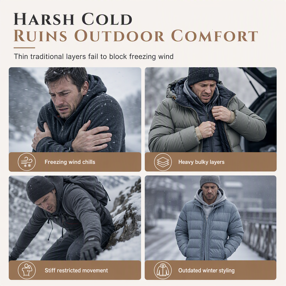 ✨Men's Winter Fleece Lined Hoodie Jacquard Pattern Long Sleeve Pullover Sweatshirt for Casual Outdoor Wear