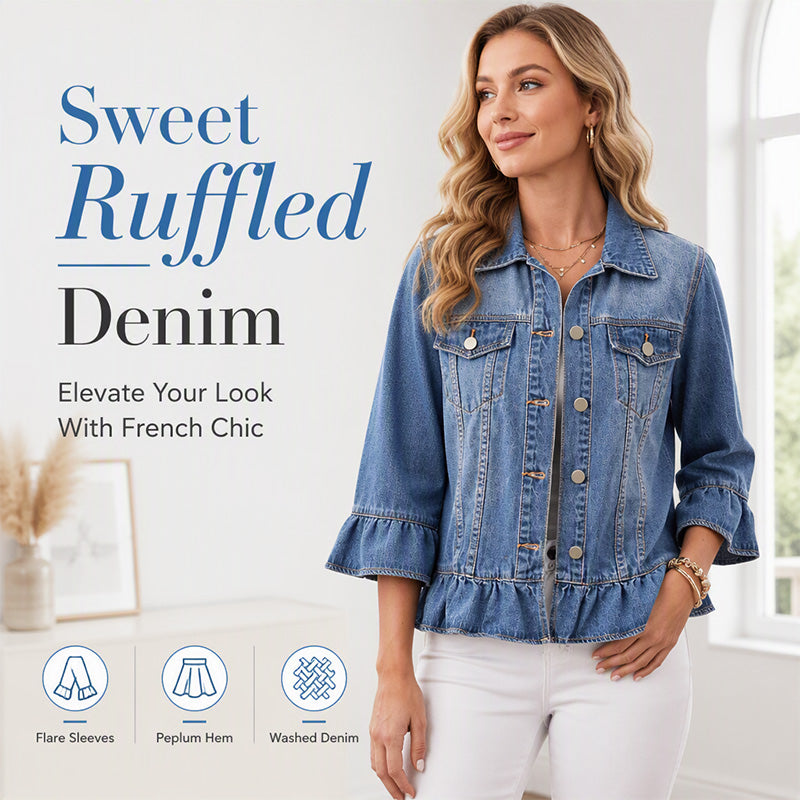 💙 Ruffled Denim, Waist-Flattering Shape | Women&