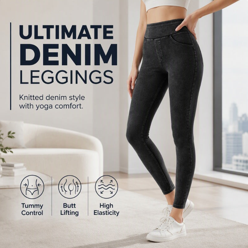 ✨👖 High Waist Denim Leggings That Shape &amp; Flatter Your Figure