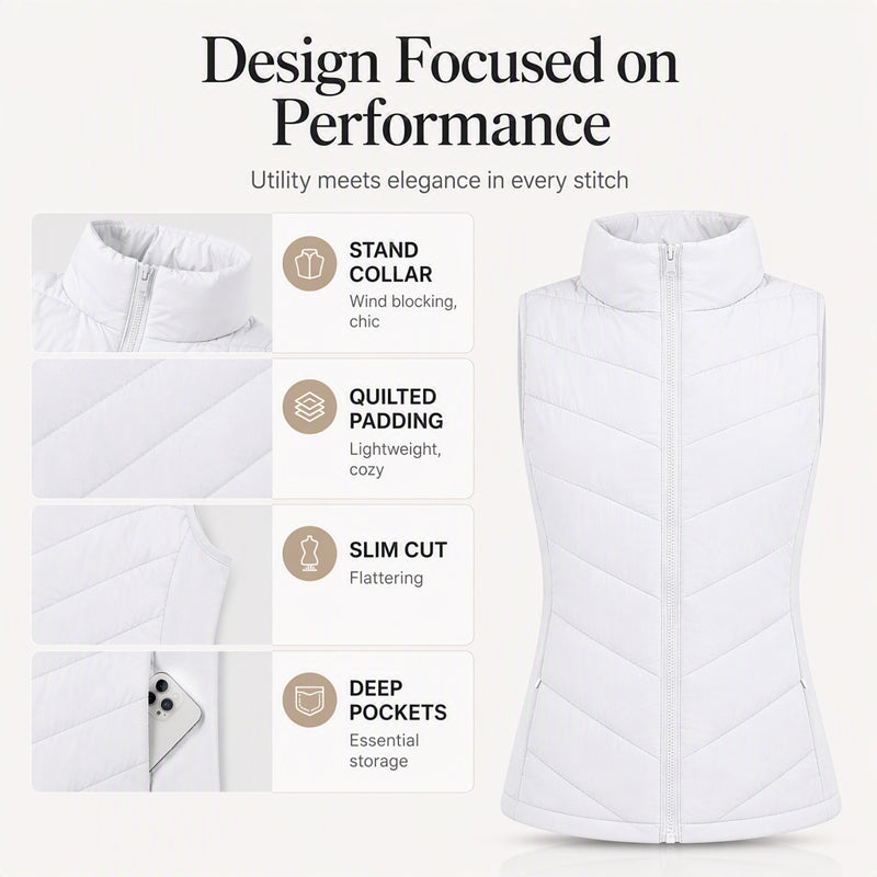 🥳2026 HOT SALE🥳💞50K+ SOLD!｜Women's Quilted Stand Collar Puffer Vest💗 Cozy Without Bulk