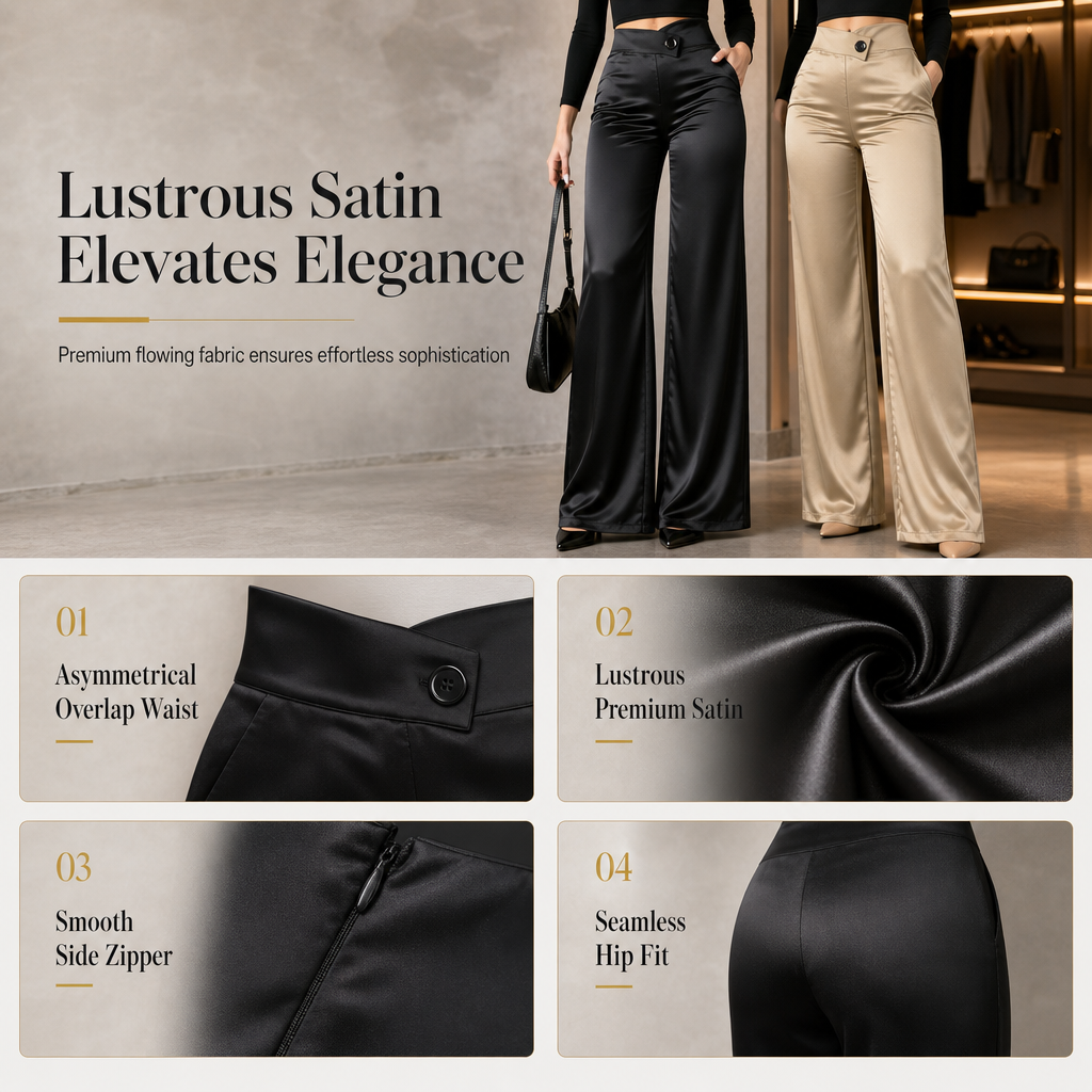 ✨ Asymmetrical Waist, Elegant Drape | Women&