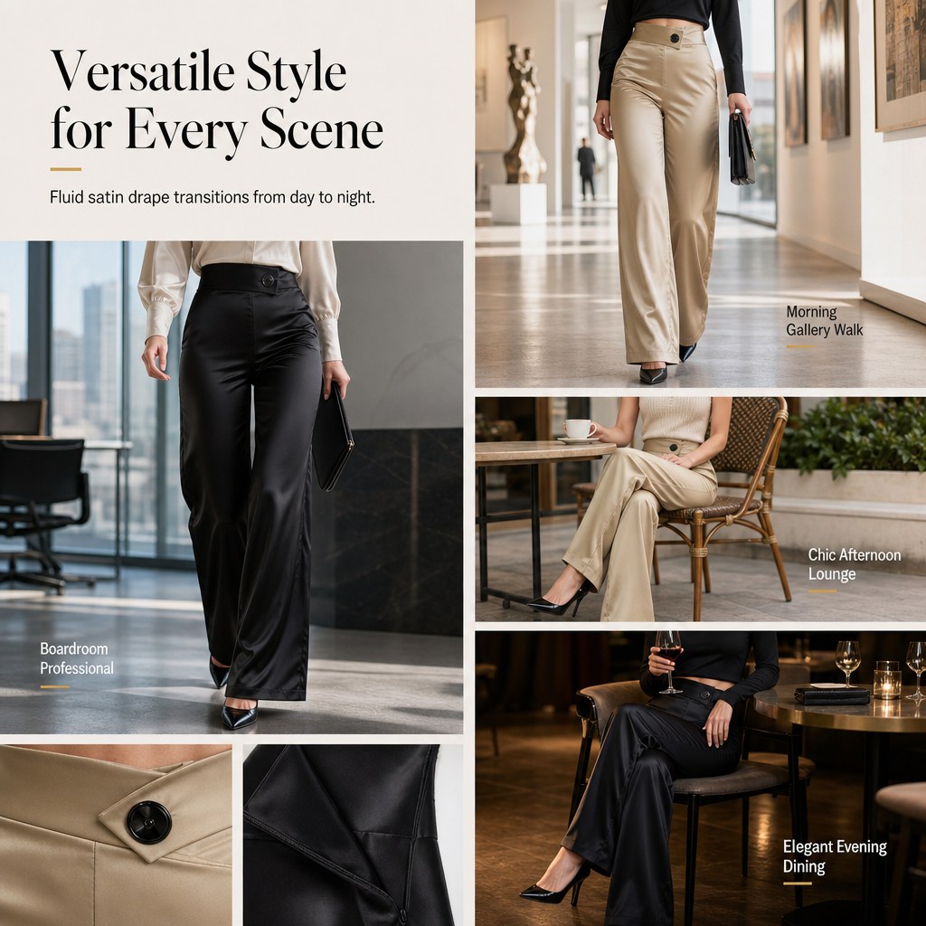 ✨ Asymmetrical Waist, Elegant Drape | Women&