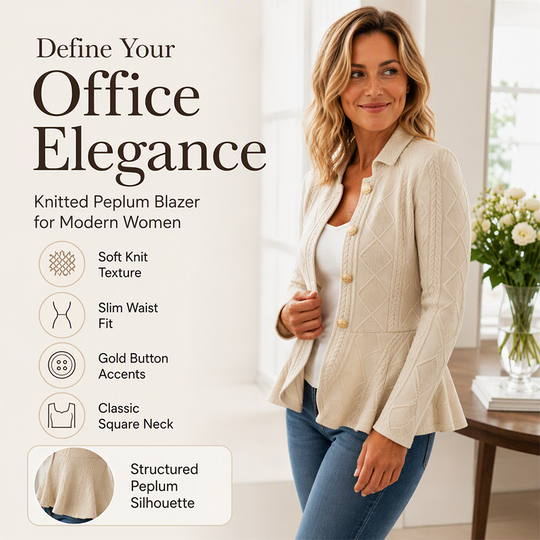 🖤Black Friday Sale:50% OFF🖤✨ Elegant Gathered Peplum Blazer For Women - Feminine Silhouette, Peplum Cut, Elegant