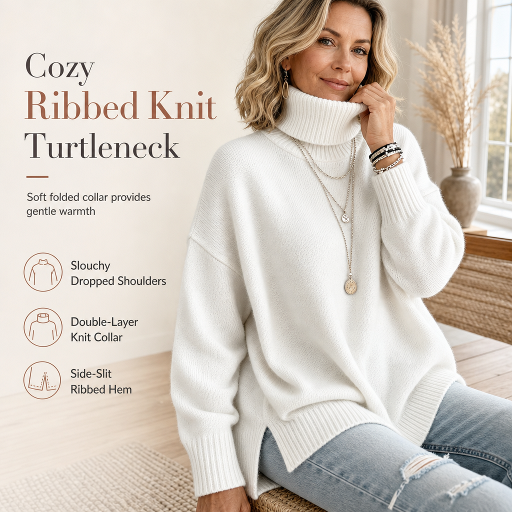 🧶 Relaxed Ribbed Fit, Easy Side-Slit Style | Women&